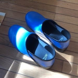 Dansko blue clogs